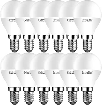 EXTRASTAR 12 x Bombillas LED E14, 425 Lúmen, 5W Equivalente a 40W Halógena, Luz Fría 6500K, No regulable