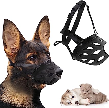 Bozal Perro, Bozal Perro Ajustables, Bozal Entrenamiento, Bozal Perro Transpirabl, para Perros Pequeños Medianos, Anti-mordedura Bozal para Perros para Evitar Ladridos, Morder y Masticar (NO.1)