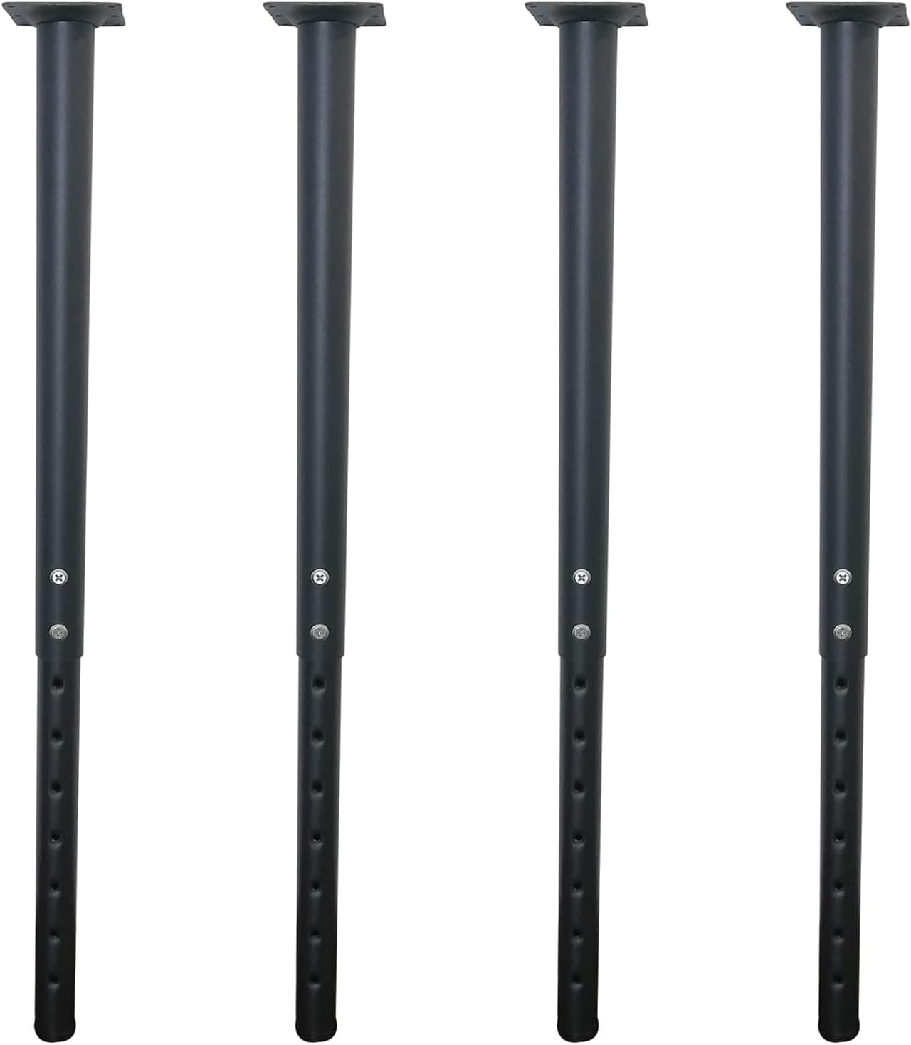 Patas de mesa metálicas Jahof, altura ajustable de 55 a 90 cm para tableros de mesa, pies ajustables para muebles de bricolaje, escritorios, mesas de comedor, mesas de centro, mesas de oficina, Ø42/38 mm, con tornillos, 4 piezas (negro)