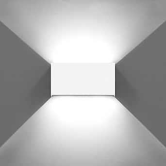 KAWELL 24W Moderno Apliques de Pared LED Ángulo de Haz Ajustable LED Bañadores de Pared Impermeable IP65 Interior Exterior para Dormitorio Baño Escaleras Pasillo Sala KTV, Blanco 6000K