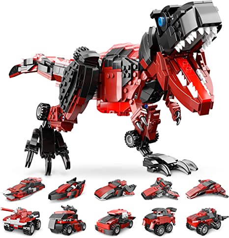 782 piezas de juguete de construcción de dinosaurios, 11 en 1 T-Rex Dinosaurio System, kit de construcción de dinosaurios STEM para niños 6 7 8 9 10 11 12 13 14 años