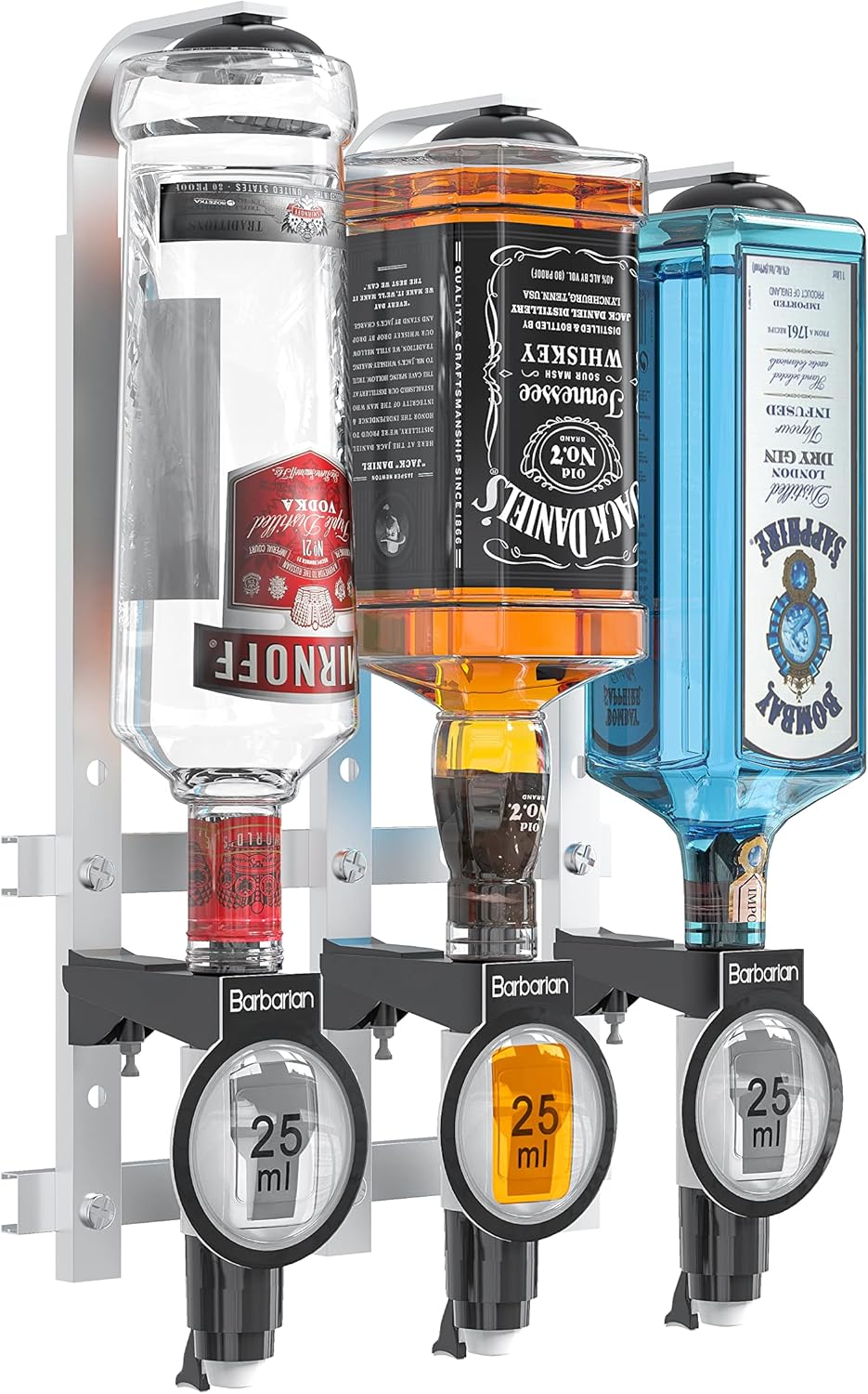 Soporte multibotellas Barbarian, montaje en pared, para 3/4/6 botellas, para bar en casa, licores, vino, mayordomo de bar, organizador de chupitos, perfecto para el bar en casa.