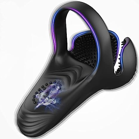 Anillo de Pene,Anillo Vibrador para Pene,Estimulación de Próstata Anillo de Testículo,Masajeadores de Perineo,Bouncy con 10 Modos de Vibración para Que las Erecciones Duren Más