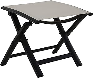 Grand patio Taburete Plegable de Aluminio, Compacta Taburete Plegable Jardín, Standalone Footrest para Pesca, Picnic, Viajes, Senderismo 40x41x45 cm(Beige)