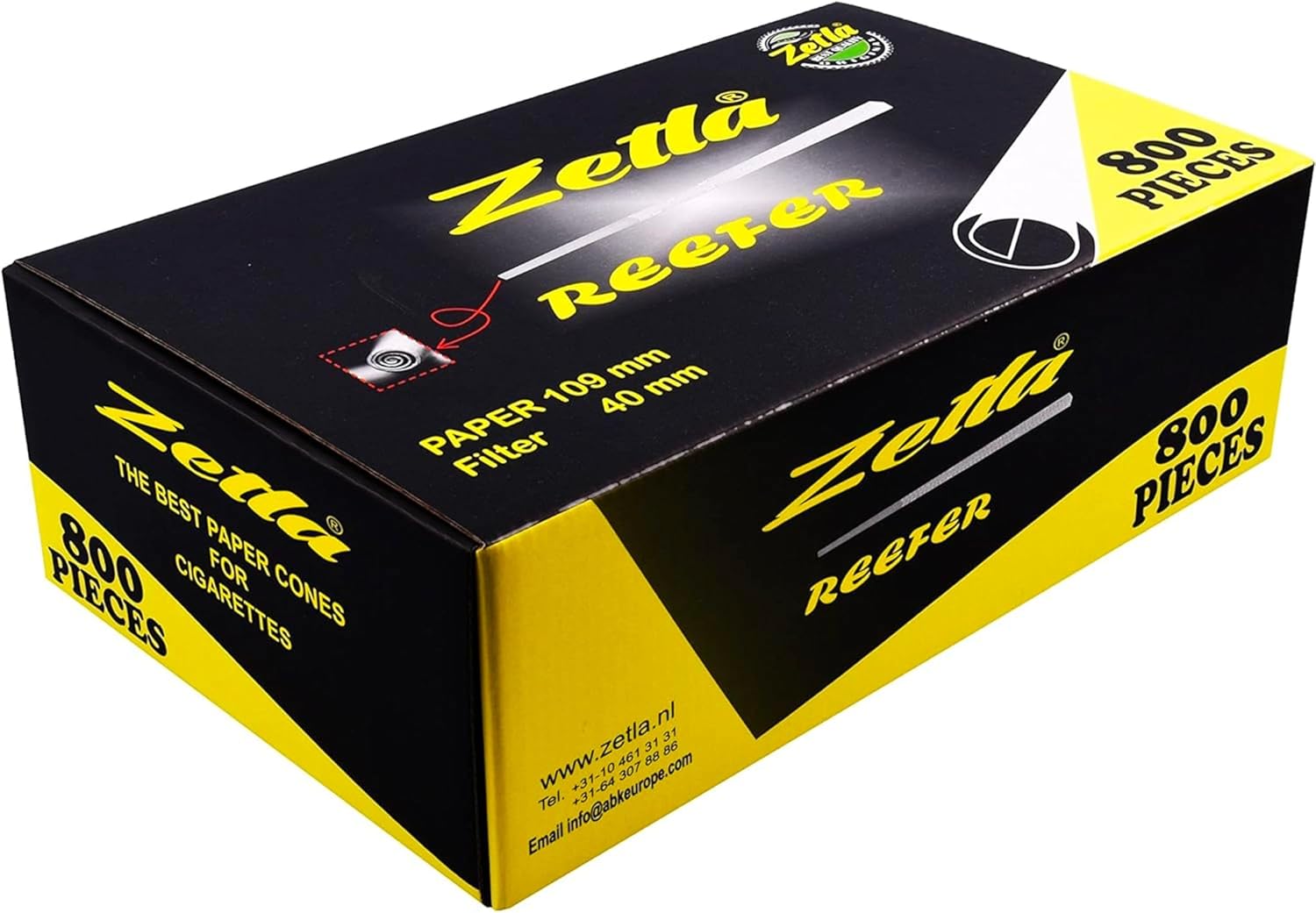 Zetla 800 Cones Reefer - Casquillos cónicos con filtro (109 x 40 mm)