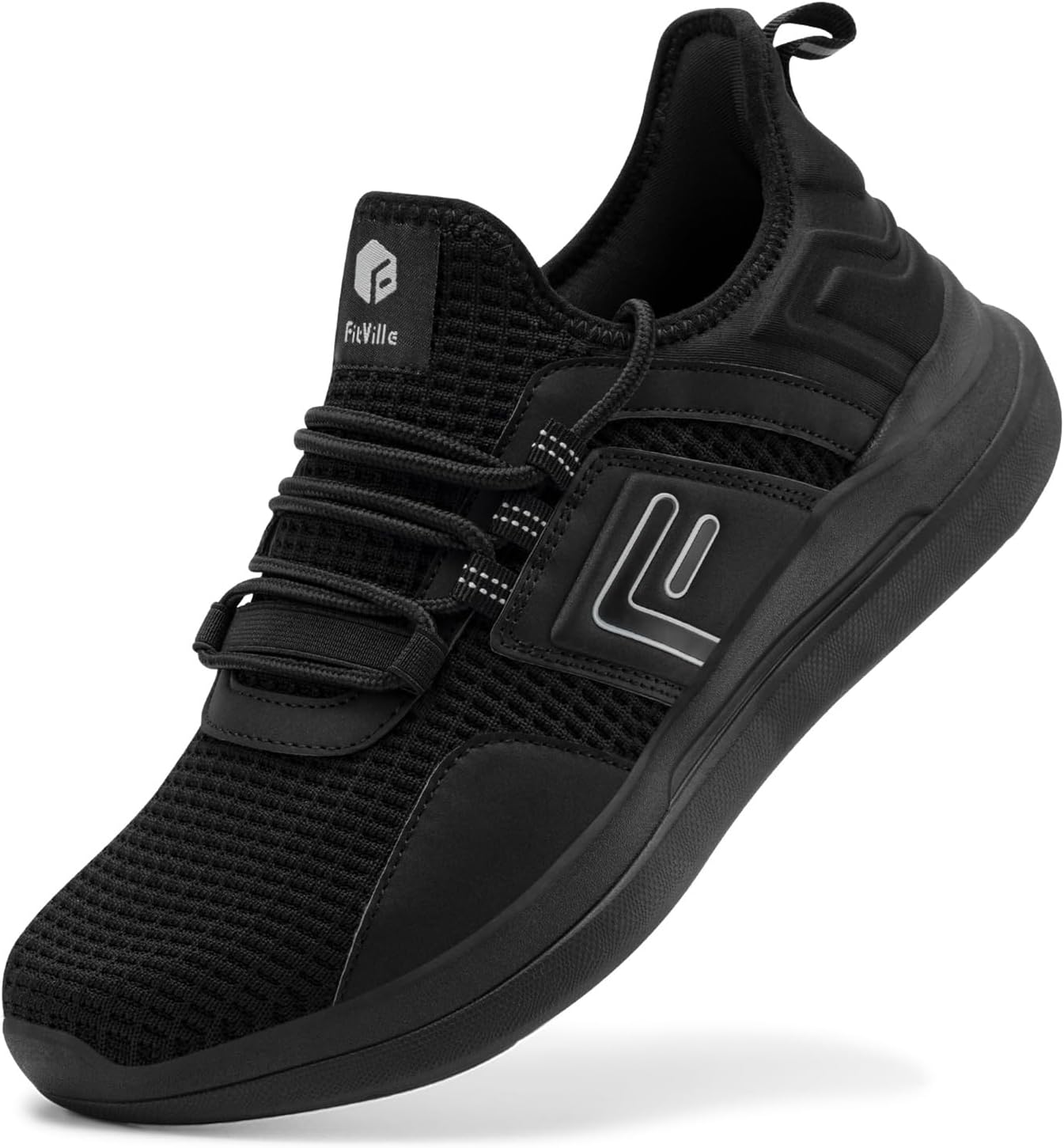 FitVille Zapatillas de Running Ligeros para Hombre Extra Anchas Zapatillas de Deporte Transpirables para Correr Fitness Atlético Gimnasio Zapatillas Jogging Cómodas Exteriores