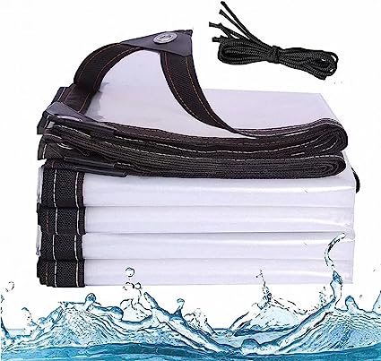 3x5Lona Impermeable Transparente con Ojales, Lona Transparente para Tienda de campaña para Exteriores, tejado para Plantas invernales, Lona imperm