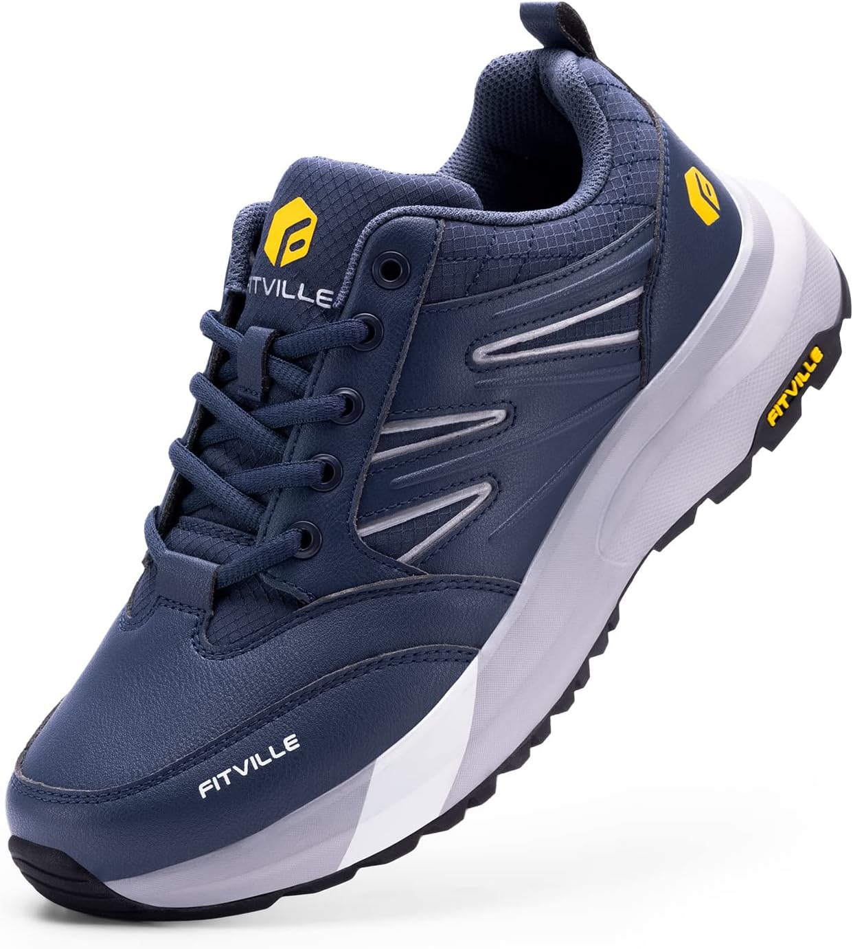 FitVille Anchos Zapatos de Senderismo Hombre Zapato para Correr Impermeable Exterior Zapatillas de Deporte Ligeras Transpirables con Soporte para Arco para Aliviar Dolor en Talón 47