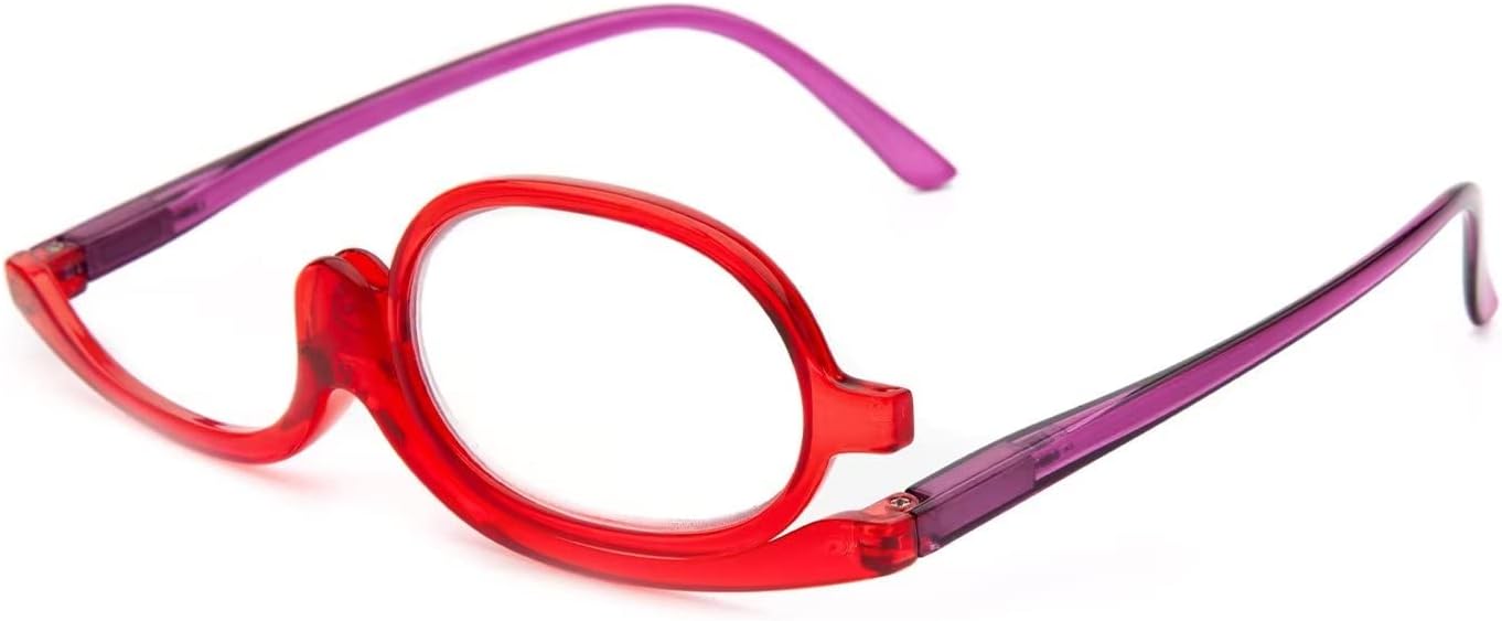 Amorays Gafas de Maquillaje para Mujer, Gafas de Lectura Giratorias para Maquillaje Monolente Moda L3660NEW, 2.5.