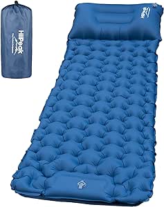 HiiPeak Colchón de Camping portátil Inflable con Almohada y Bomba de pie, colchón de Dormir para Senderismo Ultraligero en bronce para Camping, Viajes y Senderismo