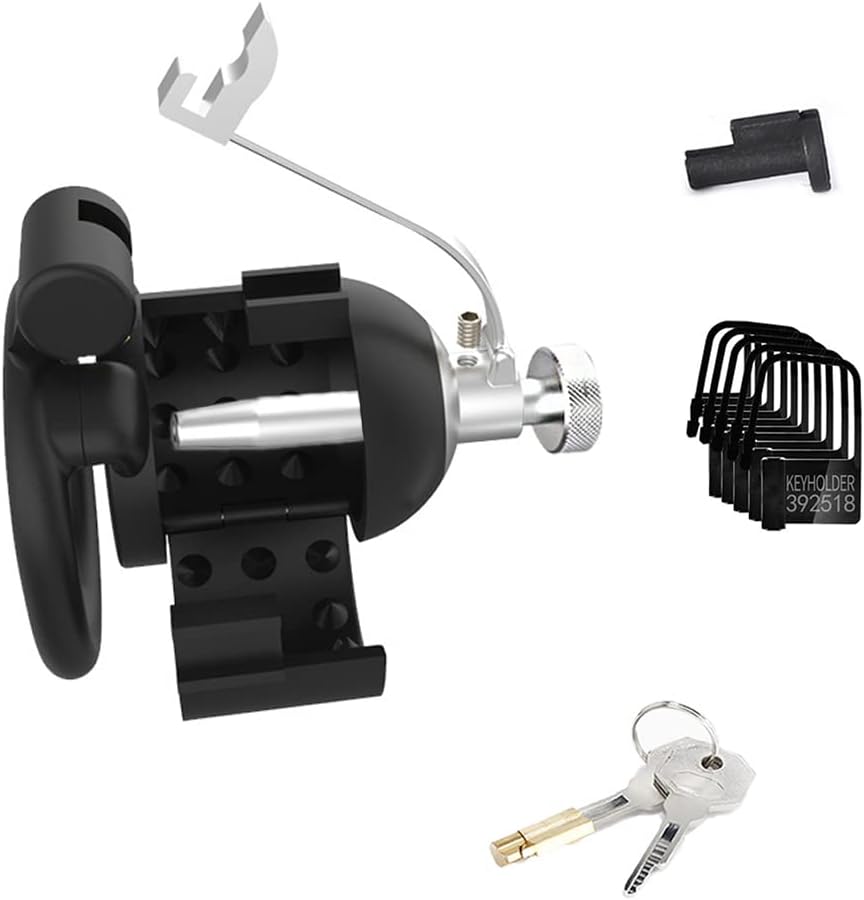 Guspiun Cinturón de castidad de Guspiun para hombres fetiche extremos, jaula de pene 3D de resina con 4 cockringes ? Hollow Dilator Chastity Juego de tortura de TCB con picos SM CAGE DE CASTIDAD DE CASTIDAD (ARCH RING)