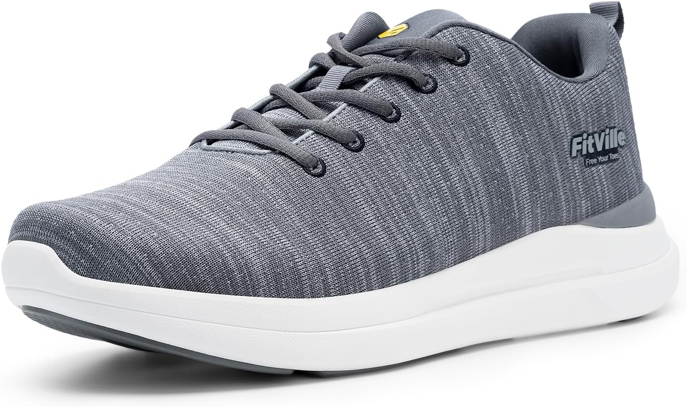FitVille ArchPower FlyWave - Tenis para correr para hombre, ligeros, transpirables, acolchados, para correr