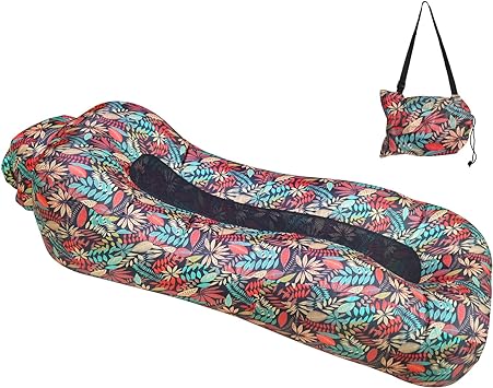Sofa Hinchable, Hamaca de Sofá de Aire Manual, Diseño Impermeable y Antifugas de Aire, Ideal para Patios, Lagos, Playas, Viajes, Campamentos, Picnics y Festivales de Música