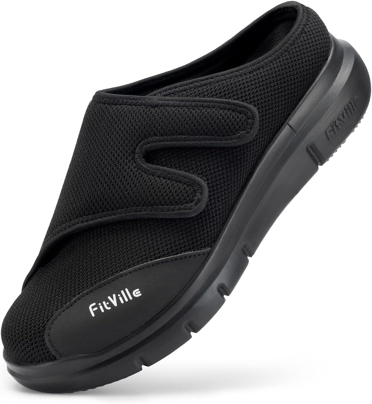 FitVille Zapatillas Diabéticos para Hombre Extra Anchas Pantuflas Antideslizantes para Pies Hinchados Zapatos Especiales para Diabeticos Hombre Aliviar el Dolor de Pies