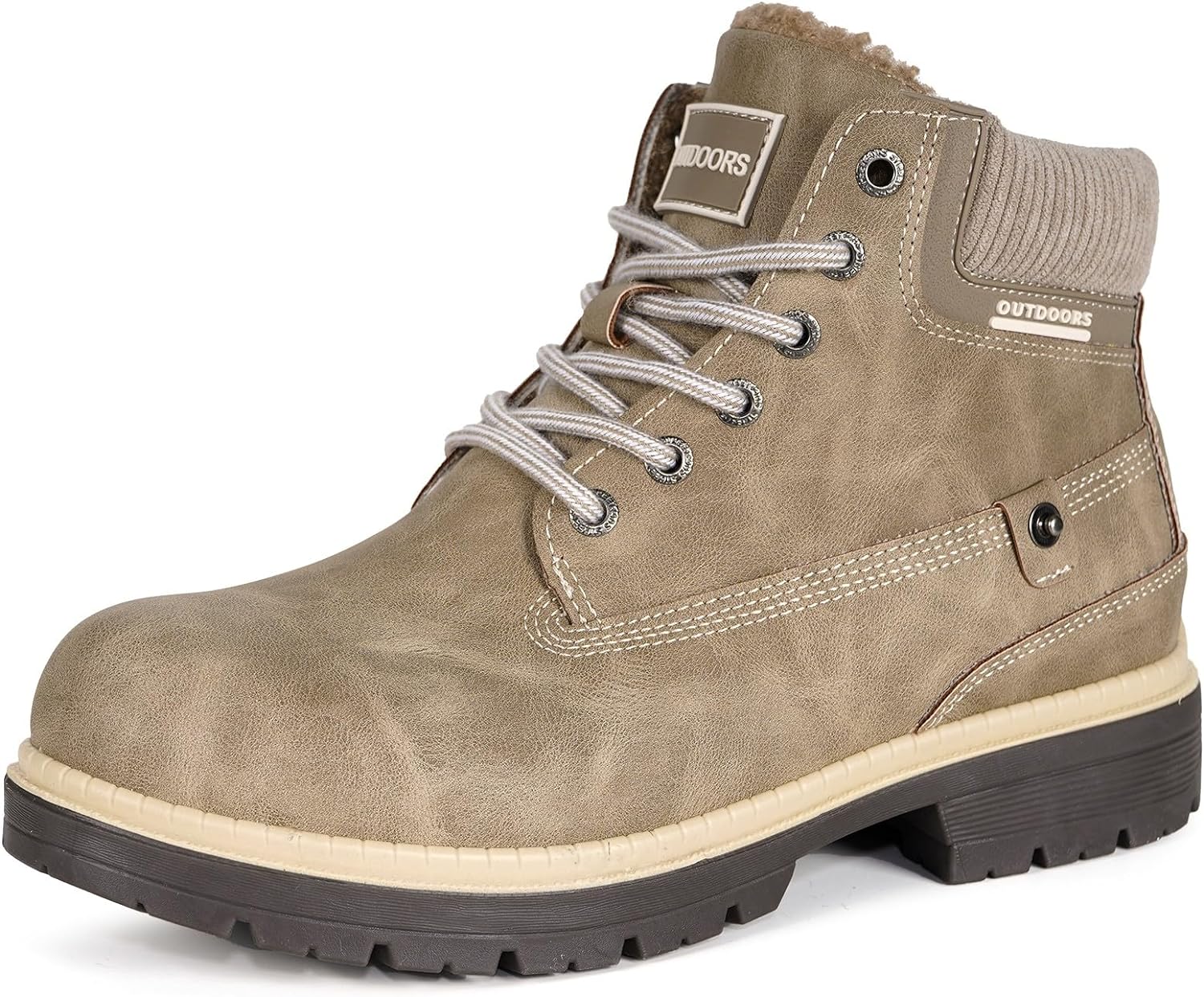 Eagsouni Botas de Hombre Mujer Cálido Piel Botines de Nieve Antideslizante Invierno Impermeables Trekking Aire Libre Zapatos