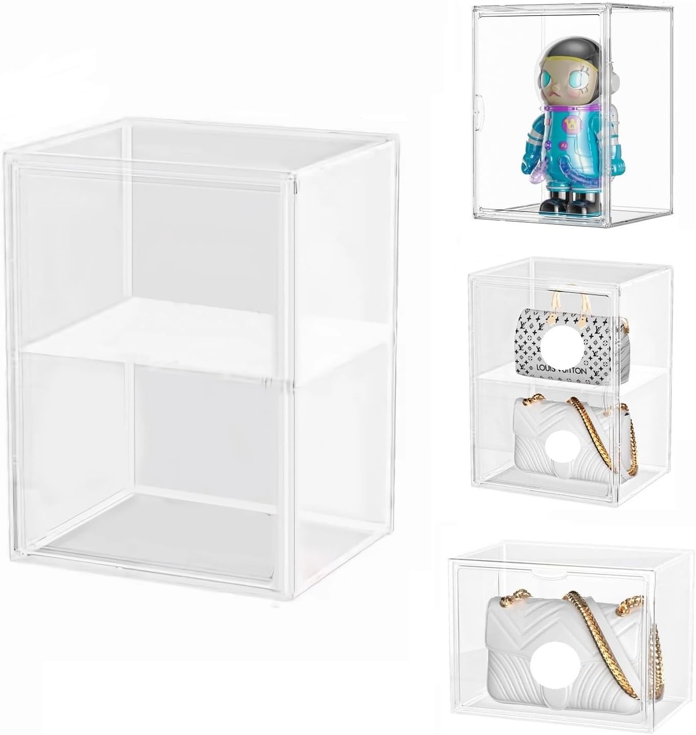 Vitrina Siyecioa de acrílico con puerta para exhibir coleccionables, vitrina de plexiglás, protector de figuras Pop, altura ajustable (40×30×25cm)