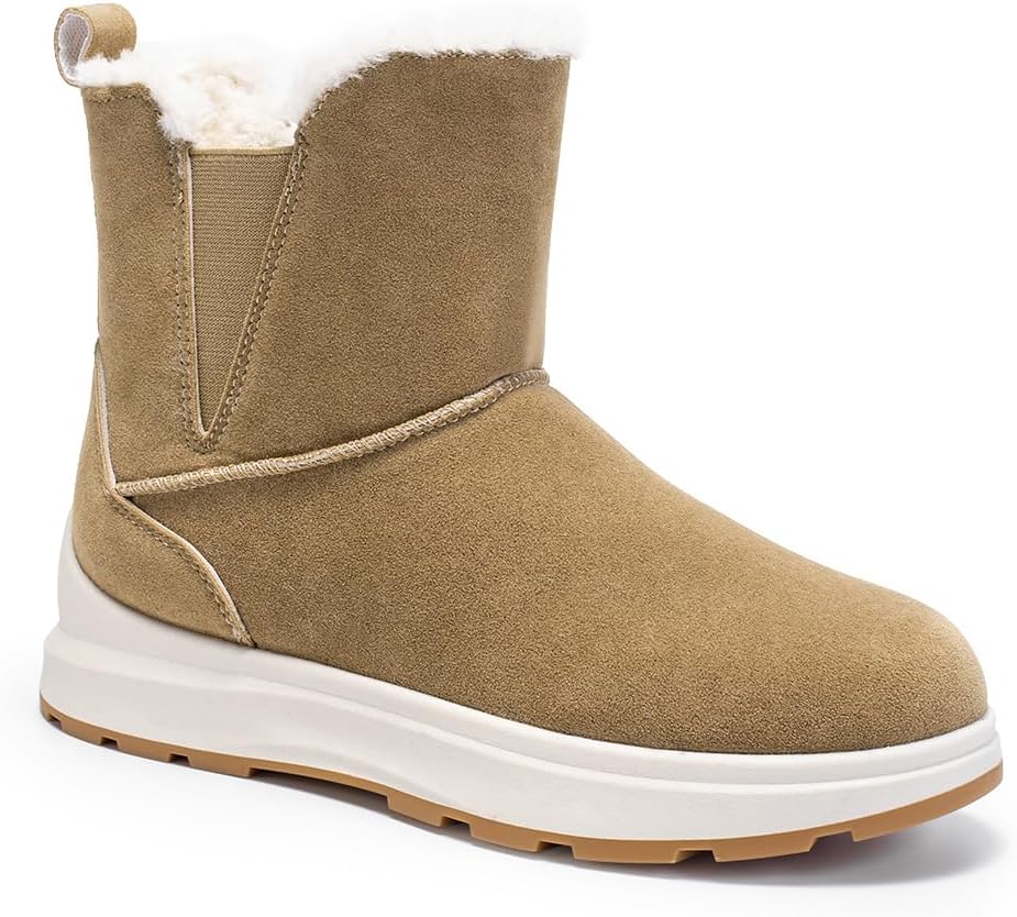 FUSHITON Calzado de invierno para mujer Botas de nieve con relleno cálido Botas de otoño-invierno Calzado de senderismo impermeable para exteriores