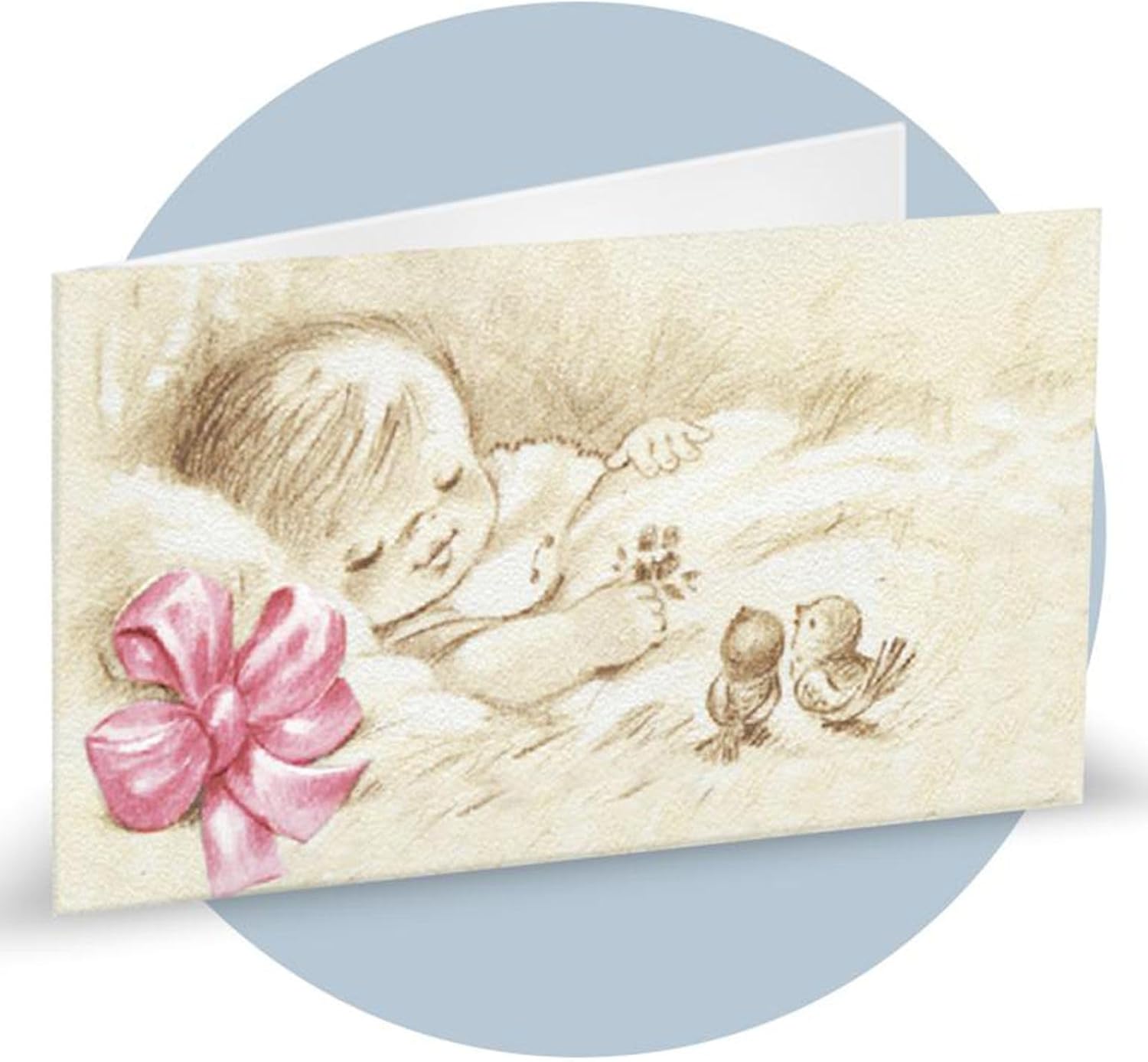 Venta al por mayor y ahorros 40 tarjetas de felicitación kit de inicio para bebé recién nacido regalos personalizados lazo rosa regalo para bebé niña bautismo nacimiento regalo para bebé niño nacimien