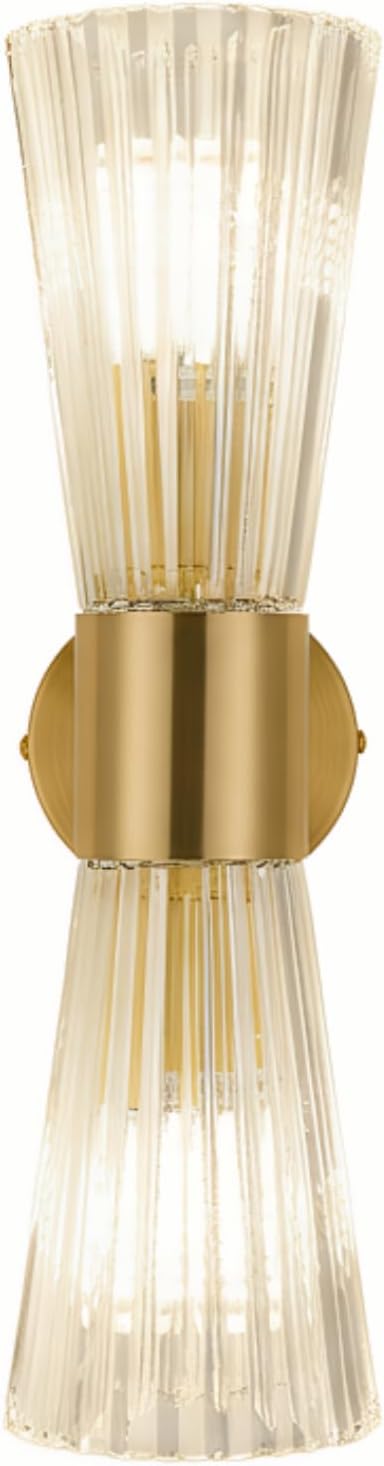 Aplique de pared NICRX de 400 mm fabricado en latón, cristal dorado, vidrio de cristal y base dorada, lámpara de pared, apliques de pared para uso interior.