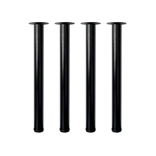 Patas de mesa metálicas Jahof, negras, 50 cm, patas regulables en altura para mesas de centro y auxiliares, Ø50 mm, 4 unidades
