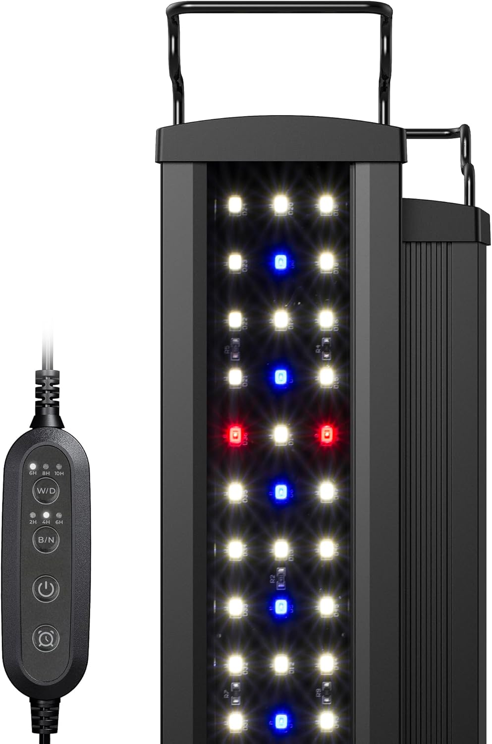 Lámpara LED NICREW SlimLED para acuarios, de espectro completo con temporizador, para plantas acuáticas y acuarios de agua dulce, de 45 a 60 cm.