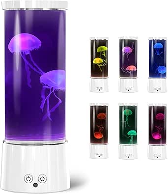 Lámpara de medusa FBSPORT, 17 colores cambiantes, control remoto, luz nocturna, lámpara de ambiente, decoración para niños, adultos, hogar, oficina, regalo, funciona con USB/pilas