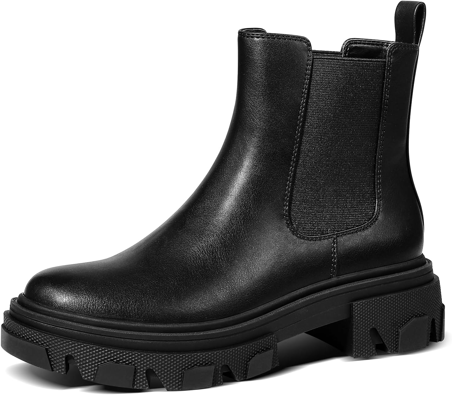 PIZZ ANNU Botas Mujer Invierno Plataforma Botines Chelsea Con Tirador Combate Boots Elástico Bota de Moda EU 36-42