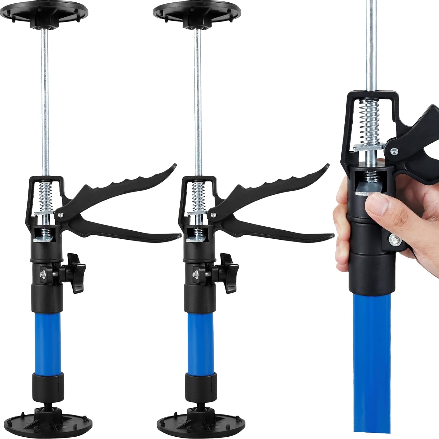 2 soportes telescópicos de 30–59 cm/50–115 cm, carga máxima 40 kg, soporte, barra telescópica para montaje en techo, placa de yeso (30–59 cm)