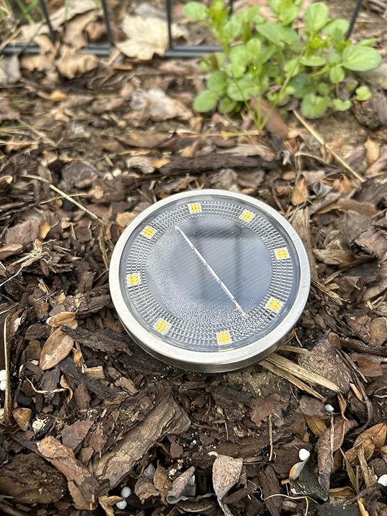 Iluminación de jardín btfarm, luces solares de suelo impermeables, Pack 6 unidades Blanco cálido
