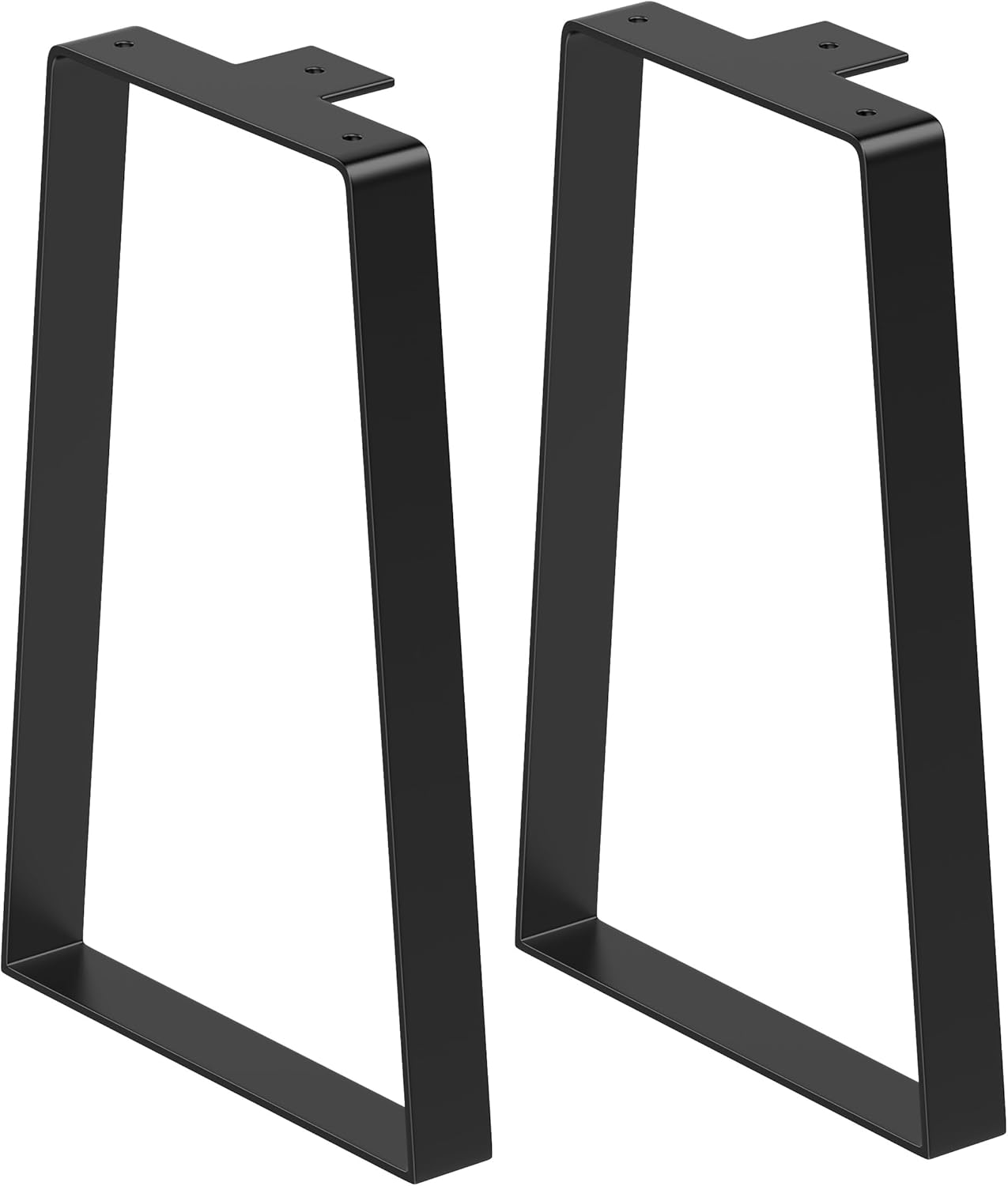 TITECK 2 patas de mesa de 40 cm/16'' trapezoidales de metal para muebles, ideales para mesas de comedor, escritorios, bancos y sillas. Color negro.