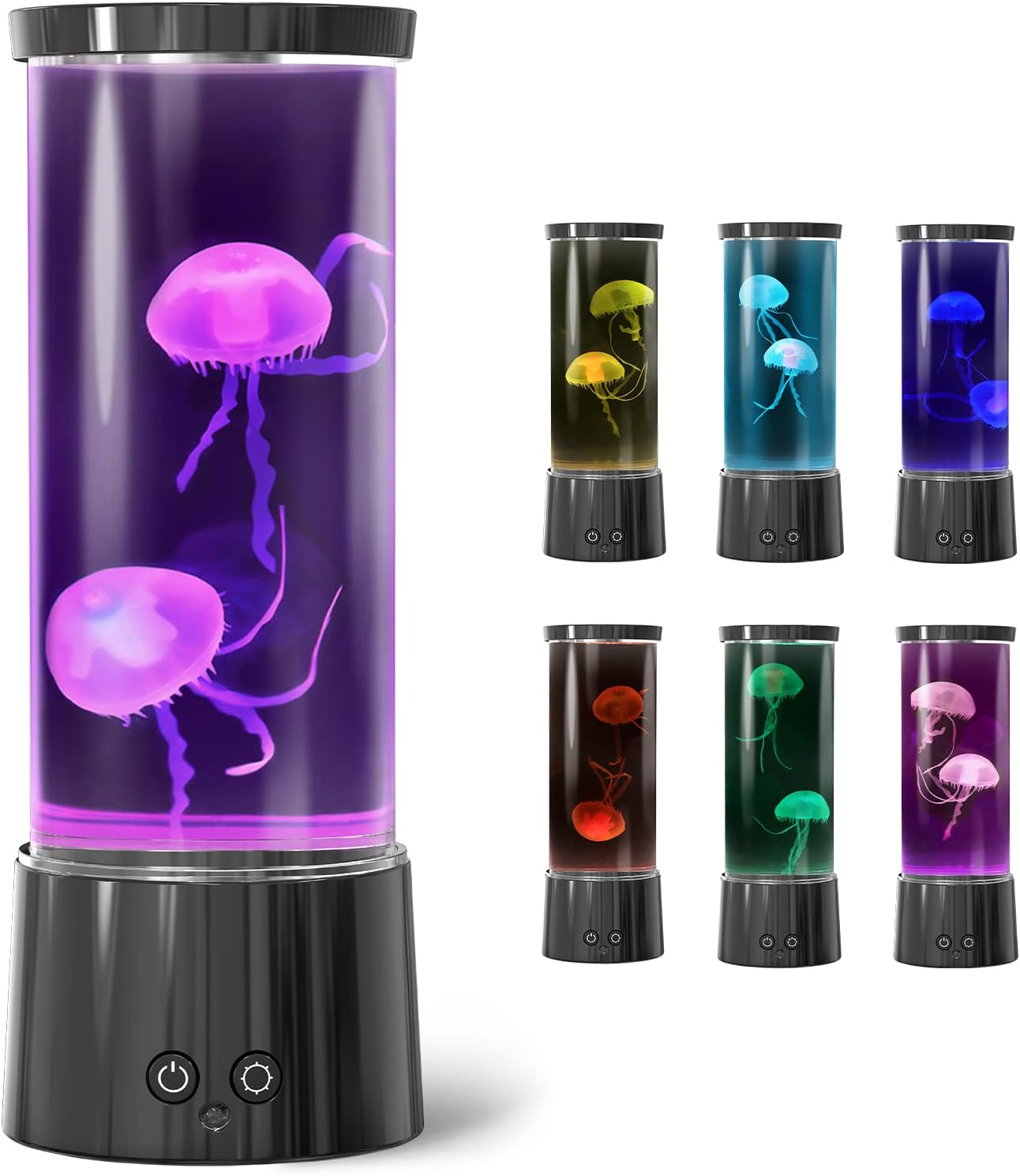 Lámpara de medusas FBSPORT de 17 colores y 4 modos de luz, lámpara de medusas LED de fantasía, lámpara redonda para acuario, regalo para niños y adultos, decoración para el hogar y la oficina.