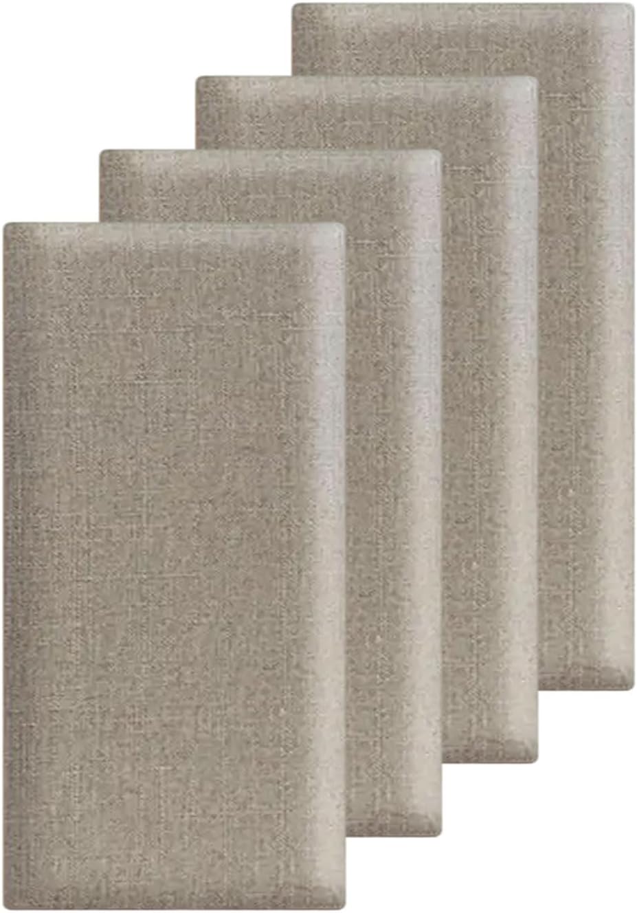 Paneles de pared tapizados EUNEWR, 4 piezas de 40x20 cm, paneles tapizados autoadhesivos, cojines de pared para cabeceros, habitaciones infantiles, dormitorios y oficinas, relleno suave (marrón claro).
