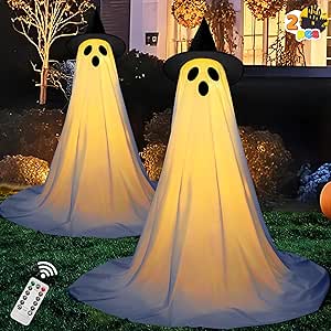 JOYIN 2 paquetes de decoraciones de Halloween para exteriores de 40 pulgadas, fantasma de pie