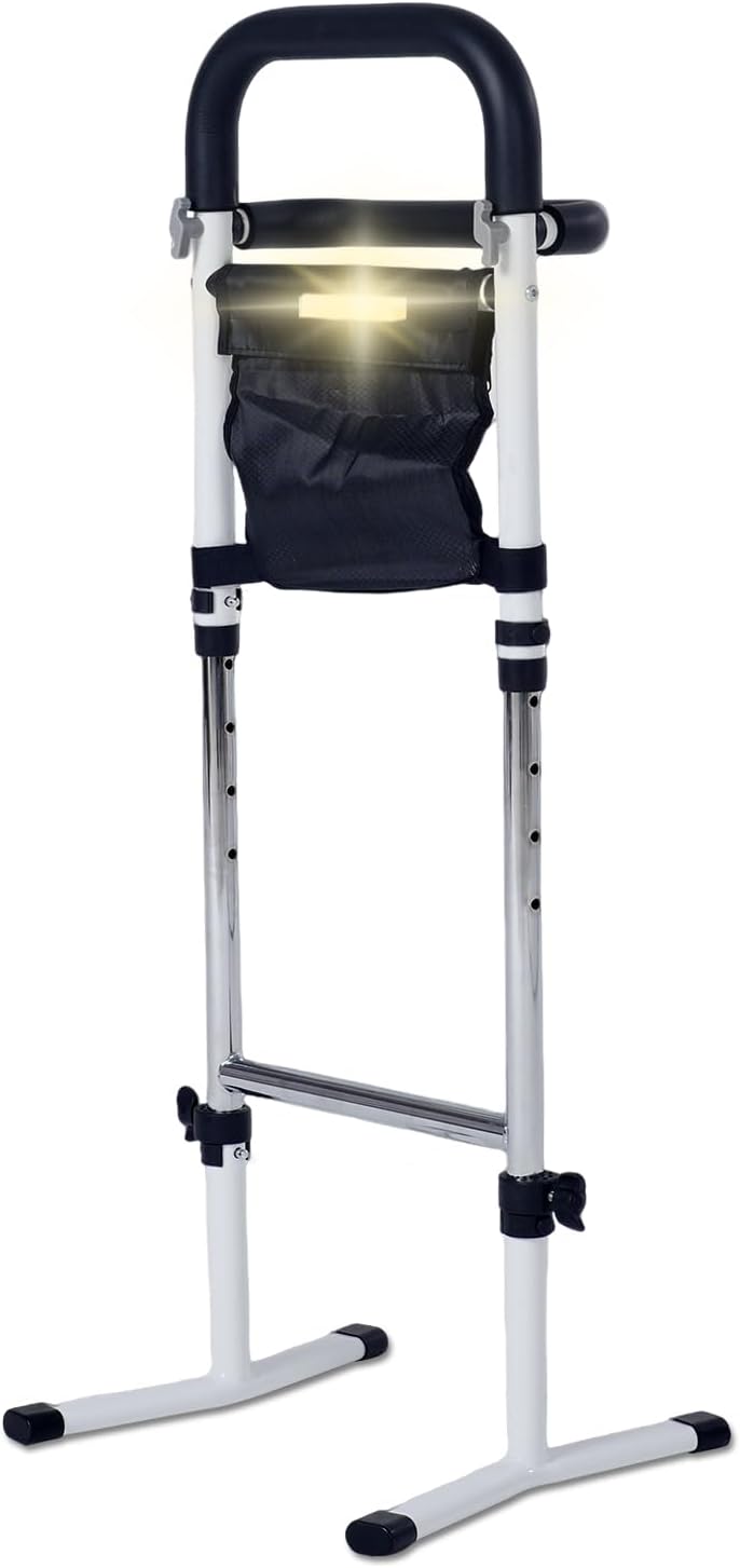 Umelee Ayuda para Levantarse y Sentarse para Personas Mayores, Altura Ajustable en 5 Marchas, Asistencia en la Cama/Sofá/Inodoro, con Bolsillo y Sensor de Luz, Capacidad Máxima de Carga 150 kg