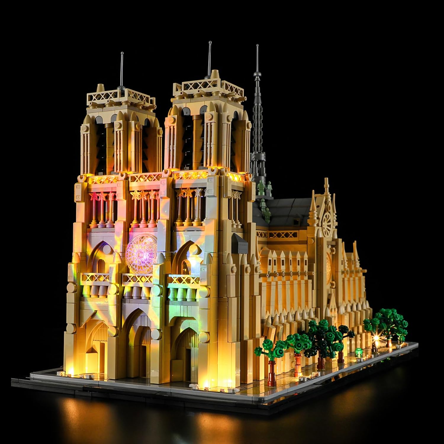 Luz BRIKSMAX para Lego Notre-Dame de Paris 21061 (con luz de proyección) 21061 - Compatible con el modelo de bloques de construcción Architecture - Set de Lego no incluido