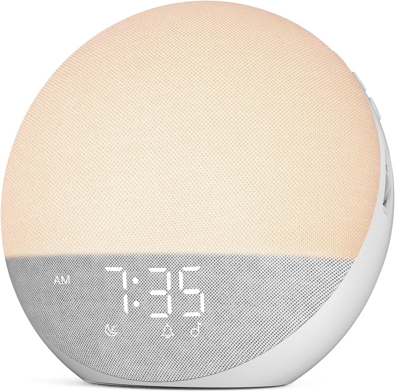 Reloj despertador Hiromeco con luz diurna y generador de ruido blanco: luz natural para despertar con Bluetooth, 25 sonidos de la naturaleza y luz nocturna RGB para adultos y niños en el dormitorio.