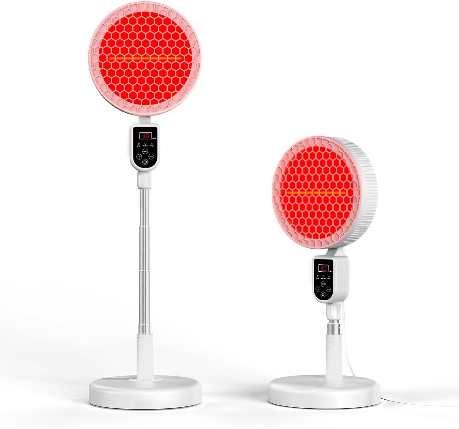 Lámpara de luz roja Relhafethy, lámpara infrarroja de 220 W, ajustable telescópicamente, con 3 niveles de potencia, temporizador de 10 a 90 minutos, función de apagado automático, ángulo ajustable para uso doméstico.