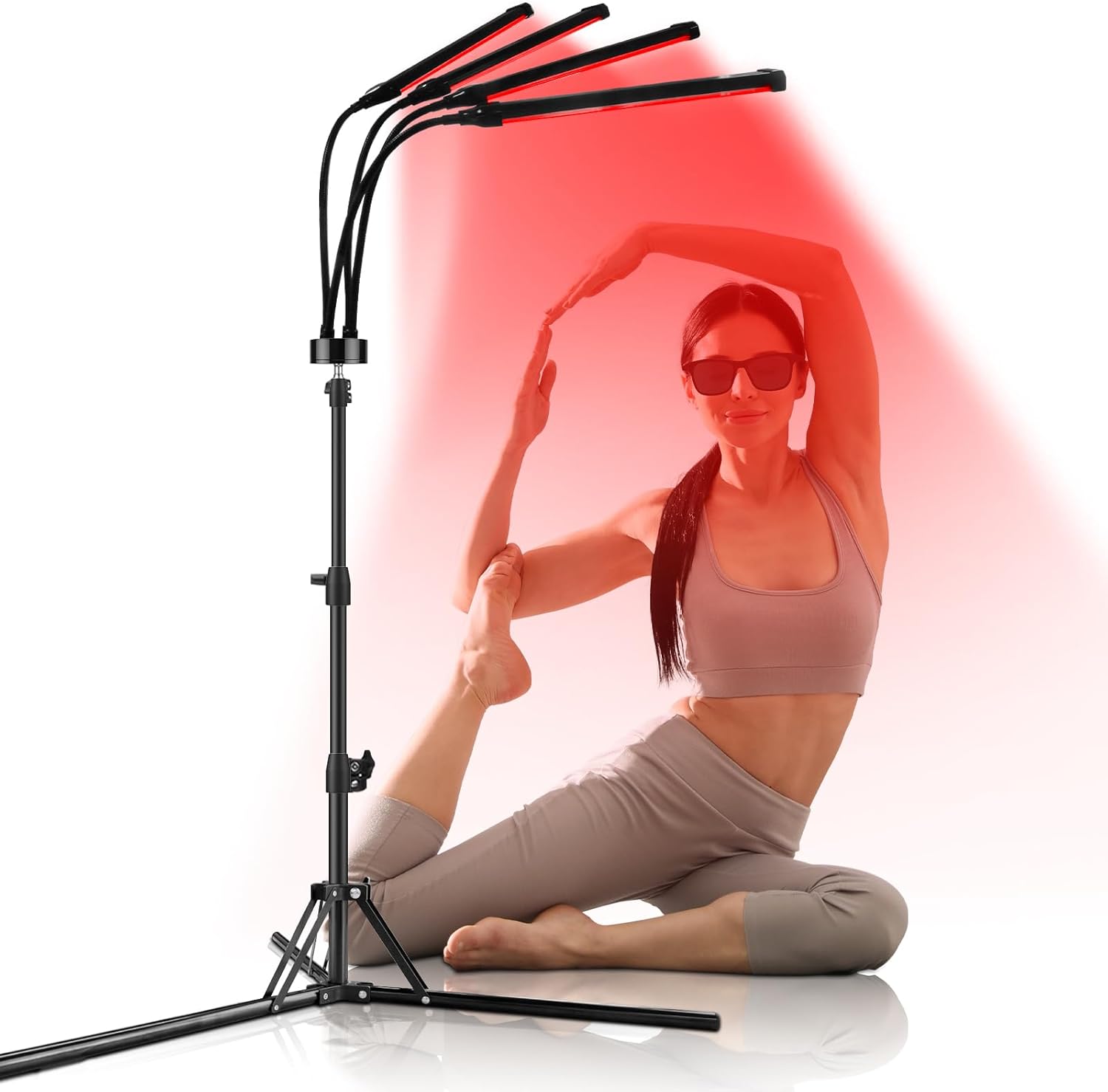 Lámpara de luz roja Trayvespace, luces rojas con trípode, luces rojas con rotación de 360° y temporizador para todo el cuerpo (660 NM, 850 NM y 940 NM).